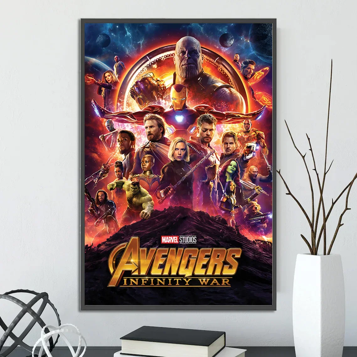 Avengers: Infinity War Movie Poster | Epic Marvel Cinematic Universe Wall Art Print | Featuring Thanos, the Infinity Stones, and the Full Cast
