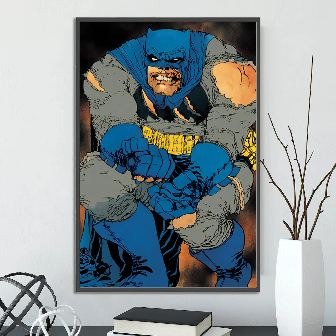 Batman Wall Art: The Dark Knight Returns Print | DC Comics Poster Inspired by Frank Miller's Batman Comics | Gotham City's Protector for Fans of Christian Bale Batman & The Batman Movies