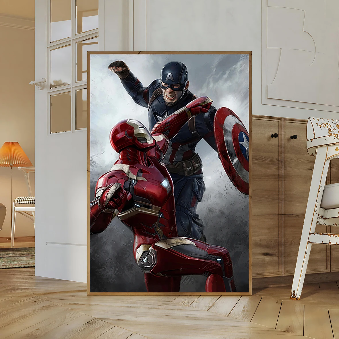 Captain America: Civil War Movie Wall Art | Captain America vs Iron Man Print | Marvel Film Decor