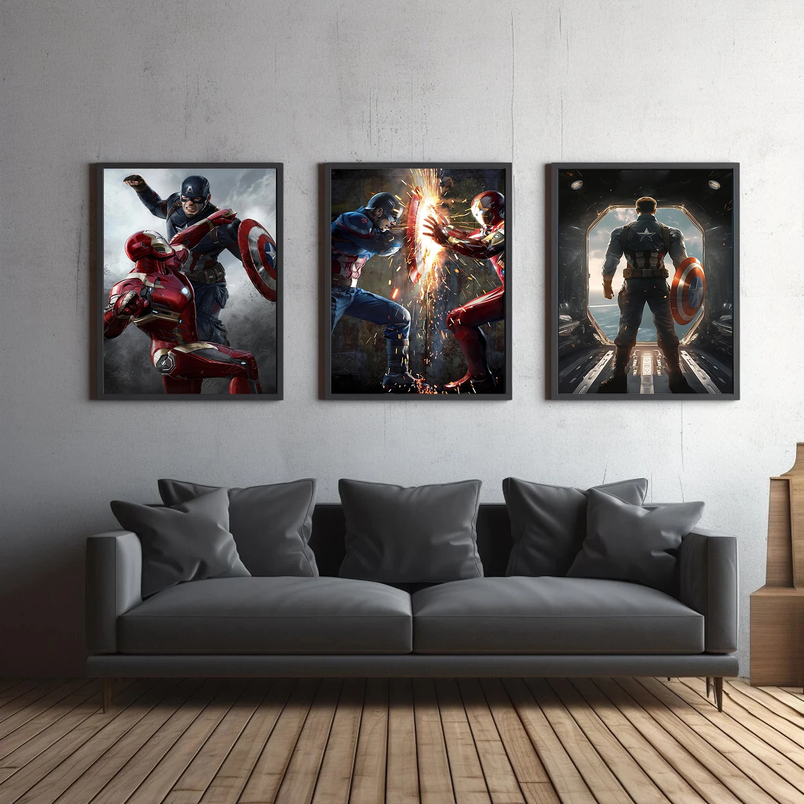 Captain America: Civil War Movie Wall Art | Captain America vs Iron Man Print | Marvel Film Decor - View 3