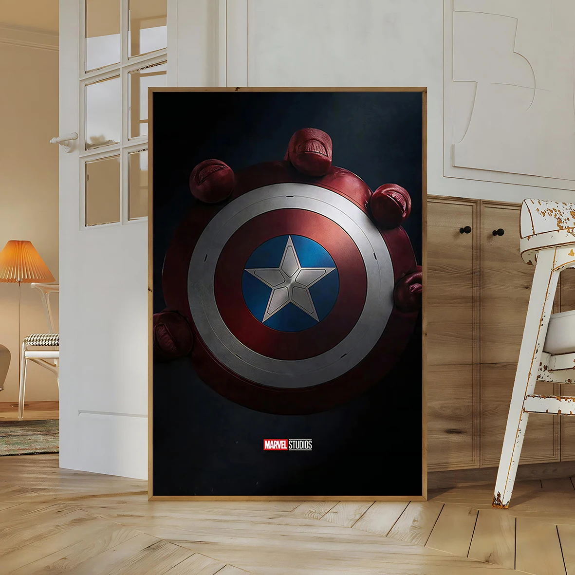 Captain America Shield Wall Art | Marvel Cinematic Universe Print ft. Chris Evans as Steve Rogers | The First Avenger Poster