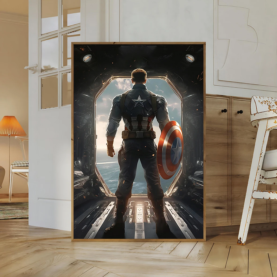 Captain America Wall Art: Steve Rogers Marvel Cinematic Universe Print ft. Chris Evans Actor, The First Avenger Poster