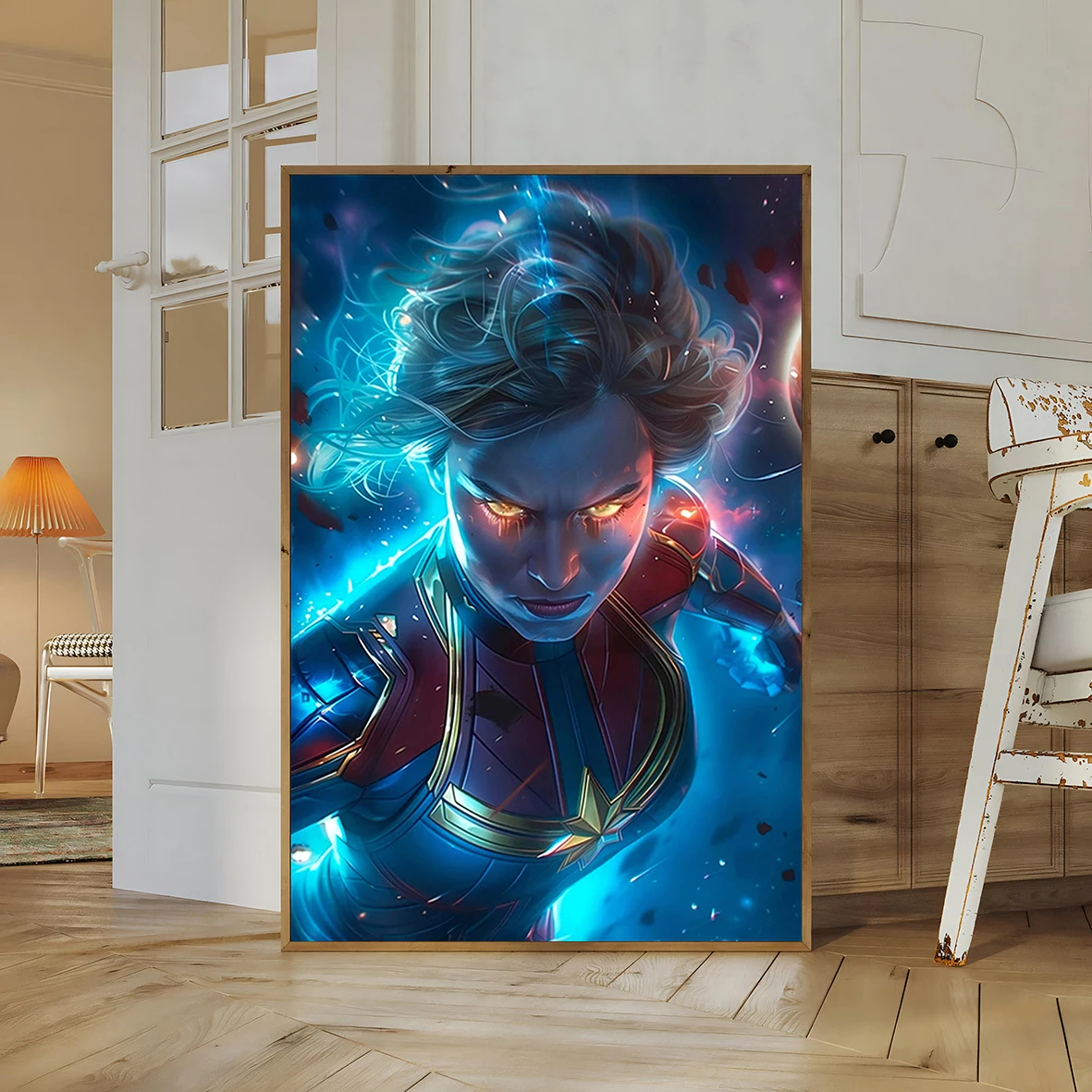 Captain Marvel Wall Art | Brie Larson as Carol Danvers | The Marvels Movie Poster Print