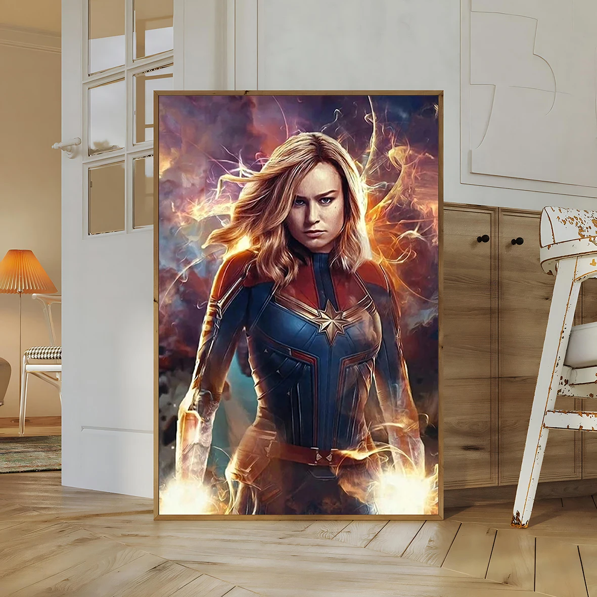 Captain Marvel Wall Art | Brie Larson as Carol Danvers | The Marvels Movie Print | Higher Further Faster Poster