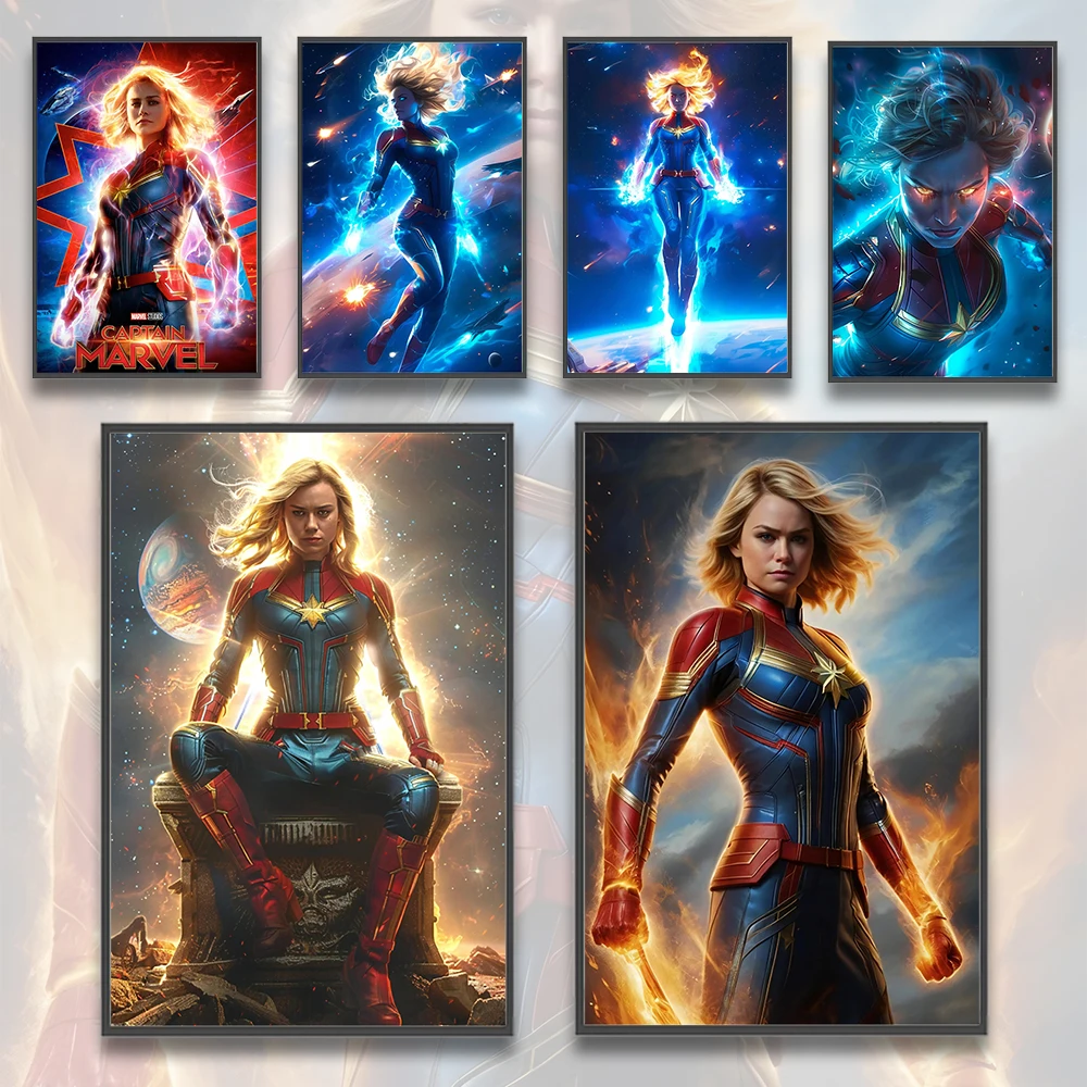 Captain Marvel Wall Art | Brie Larson as Carol Danvers | The Marvels Movie Print | Higher Further Faster Poster - View 2