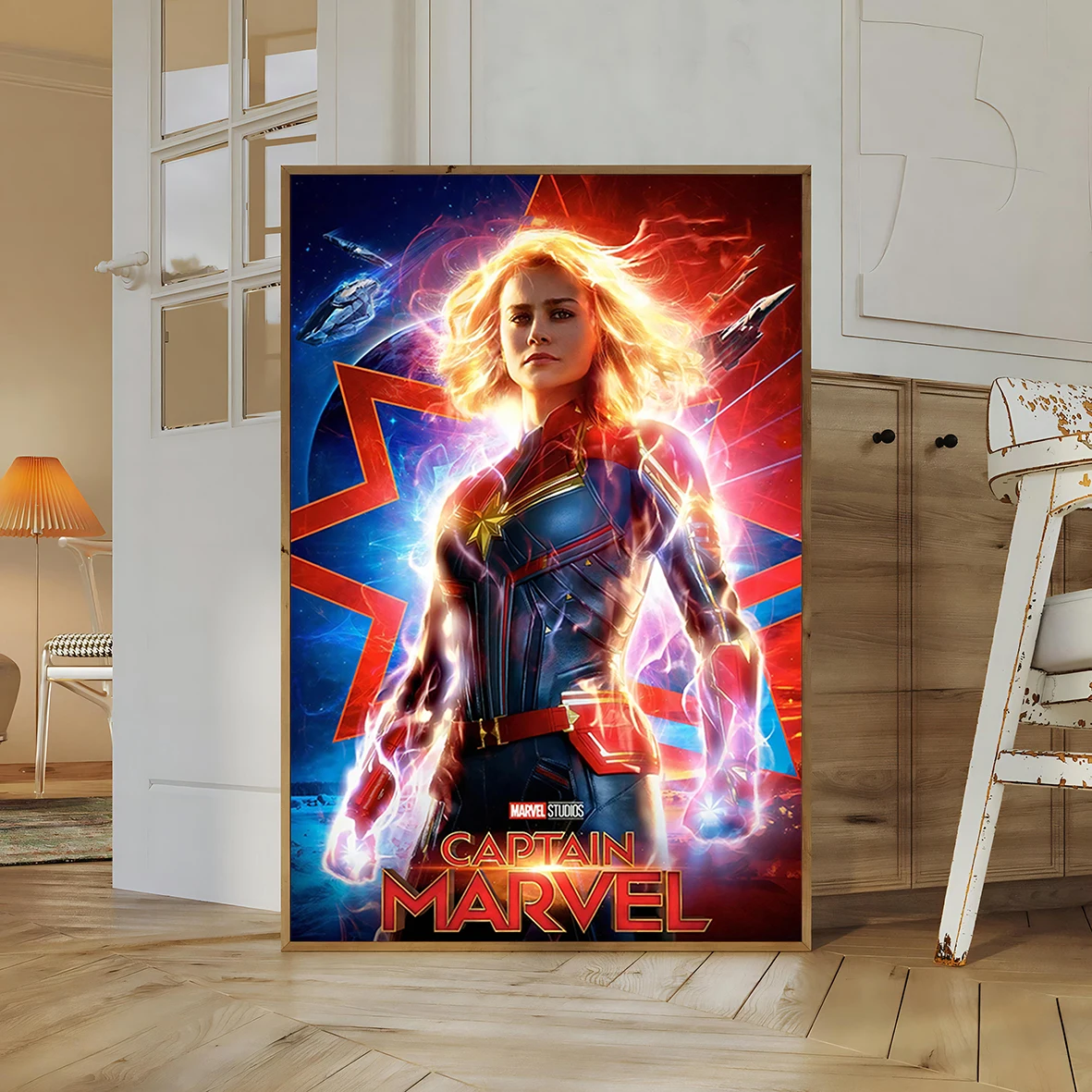 Captain Marvel Wall Art: Brie Larson Carol Danvers MCU Movie Print, The Marvels Poster