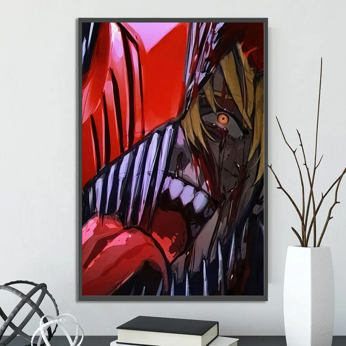 Chainsaw Man Wall Art: Denji Anime & Manga Print | Premium Decor Featuring Power, Makima, Aki & Pochita