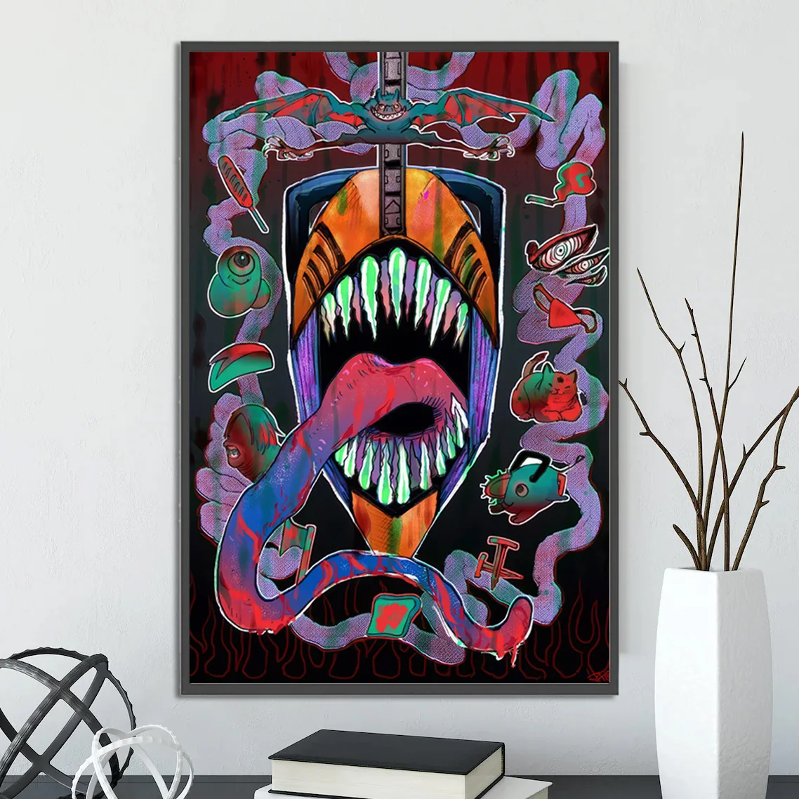 Chainsaw Man Wall Art | Denji, Pochita & Makima Print | Premium Tatsuki Fujimoto Fan Art Merchandise