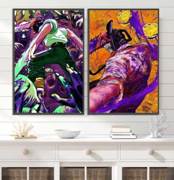 Chainsaw Man Wall Art Featuring Denji & Pochita | Premium Anime & Manga Print | Official Tatsuki Fujimoto Series Merchandise - View 4
