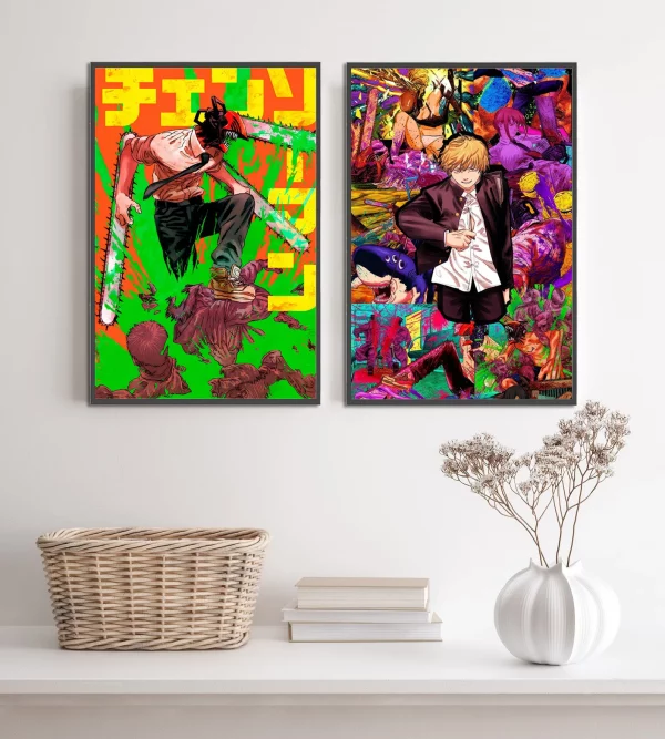 Chainsaw Man Wall Art Featuring Denji & Pochita | Premium Anime & Manga Print | Official Tatsuki Fujimoto Series Merchandise - View 3