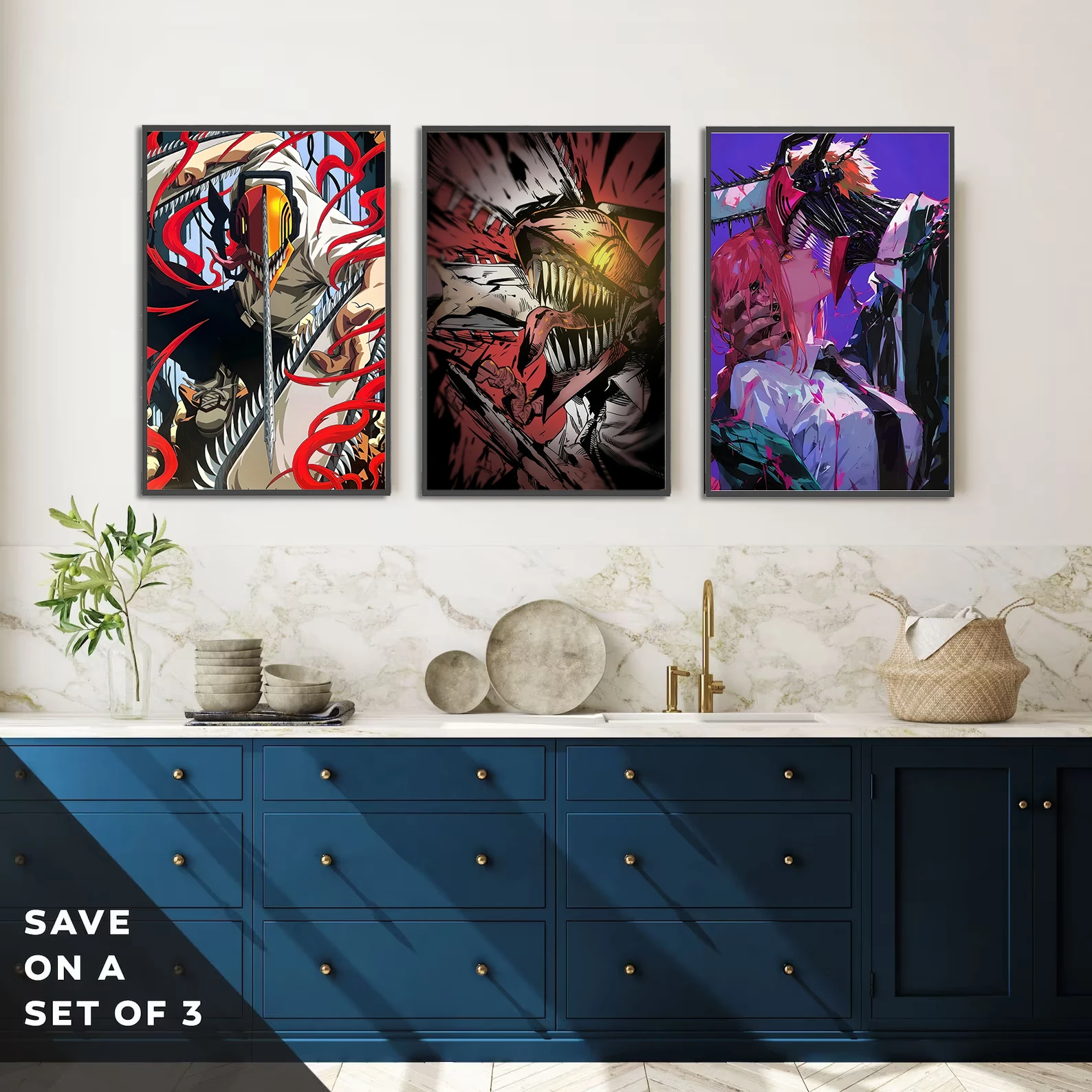 Chainsaw Man Wall Art Print | Denji, Makima, Power & Pochita Poster | Premium Chainsaw Man Anime & Manga Merchandise - View 5