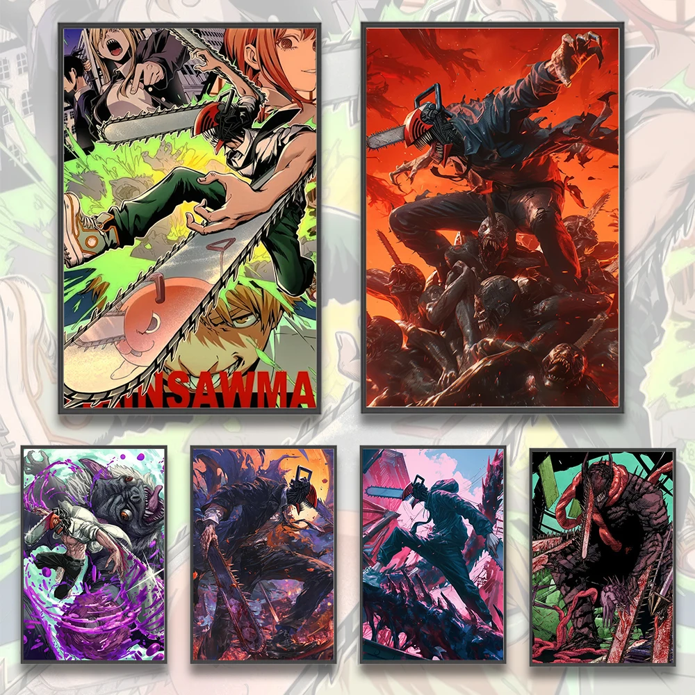 Chainsaw Man Wall Art Print | Denji, Makima & Power Poster | Official Chainsaw Man Anime & Manga Merchandise