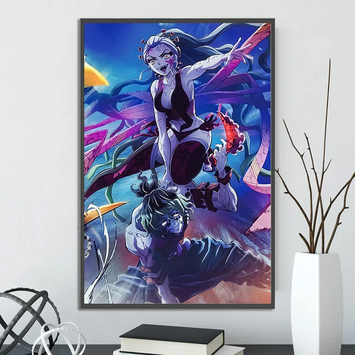 Demon Slayer Wall Art: Daki & Gyutaro Entertainment District Arc Print | Premium Kimetsu no Yaiba Poster