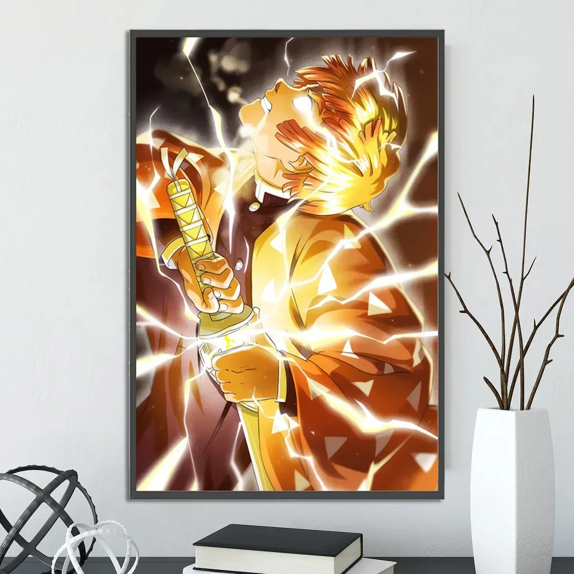 Demon Slayer Zenitsu Wall Art | Premium Kimetsu no Yaiba Anime Print ft. Tanjiro, Nezuko & Hashira Characters