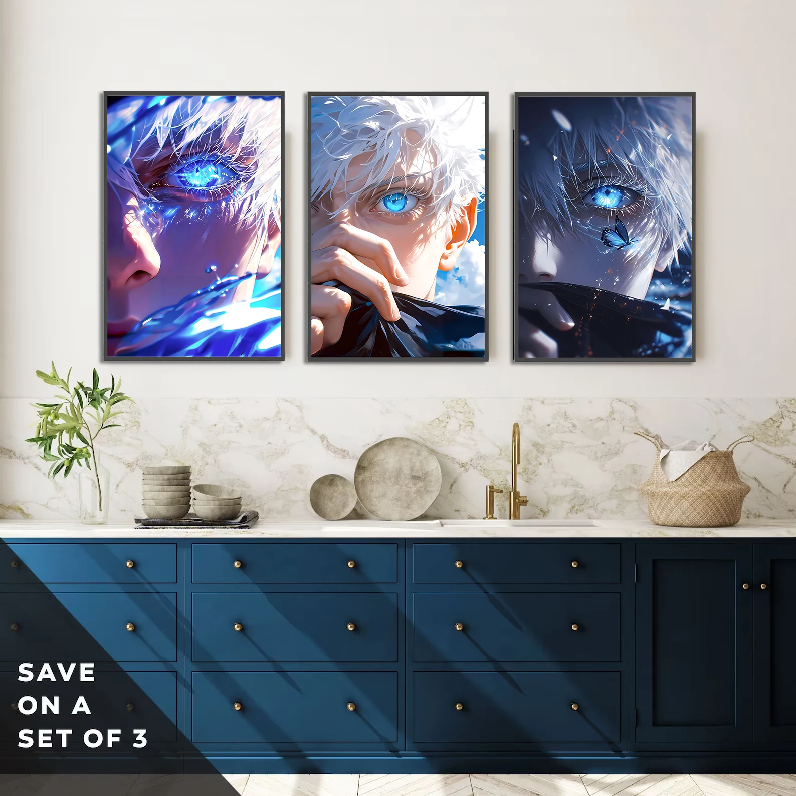 Gojo Satoru "Six Eyes" Jujutsu Kaisen Anime Wall Art | Satoru Gojo Limitless Technique Print | JJK Manga Fanart Decor - View 5