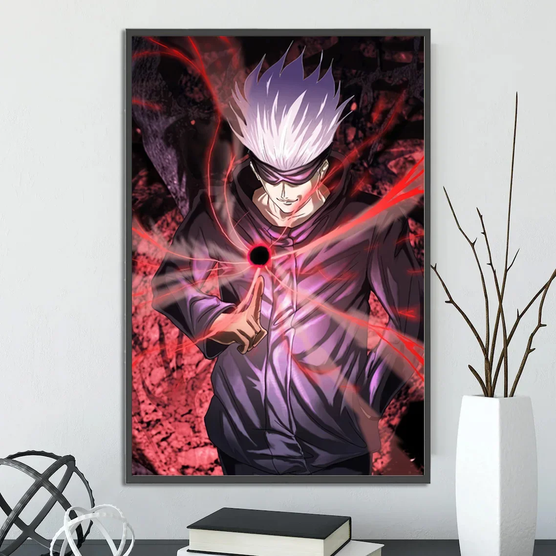 Jujutsu Kaisen Satoru Gojo Wall Art | Anime & Manga Print Featuring The Strongest Jujutsu Sorcerer | Inspired by the Shibuya Incident Arc & Best Jujutsu Kaisen Fights