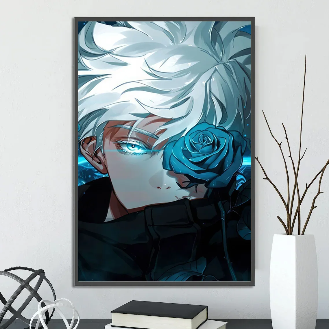 Jujutsu Kaisen Satoru Gojo Wall Art | JJK Anime & Manga Print | Featuring Characters Yuji Itadori, Megumi Fushiguro & Nobara Kugisaki