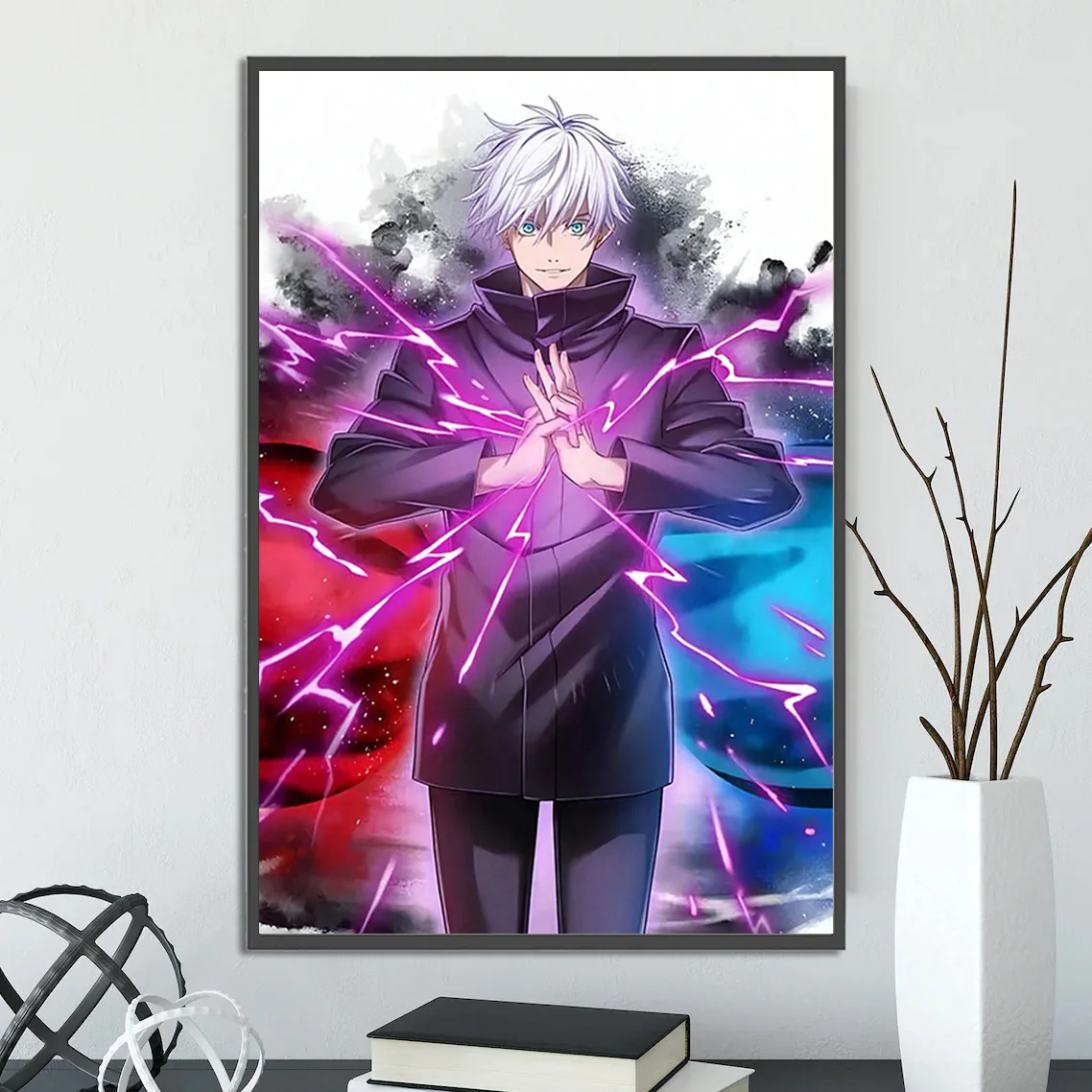 Jujutsu Kaisen Satoru Gojo Wall Art | Premium Anime Print of the Strongest Jujutsu Sorcerer | Decor for Fans of the Manga & Shibuya Incident Arc