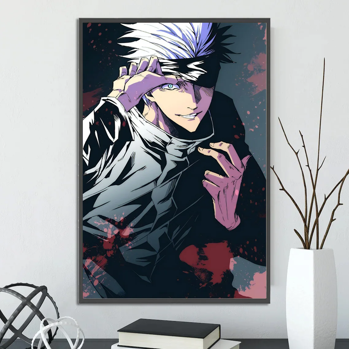 Jujutsu Kaisen Satoru Gojo Wall Art | Premium JJK Anime & Manga Print | Featuring Strongest JJK Character, Yuji Itadori & Sukuna Related Art