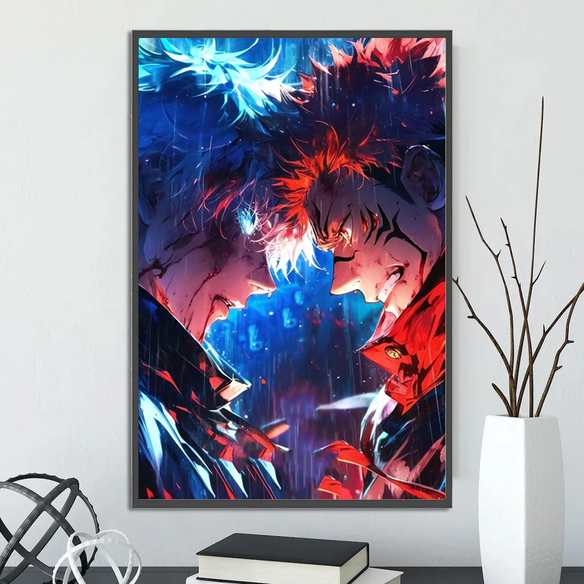 Jujutsu Kaisen Wall Art: Satoru Gojo vs Ryomen Sukuna Print | Epic Anime & Manga Decor Feat. Yuji Itadori