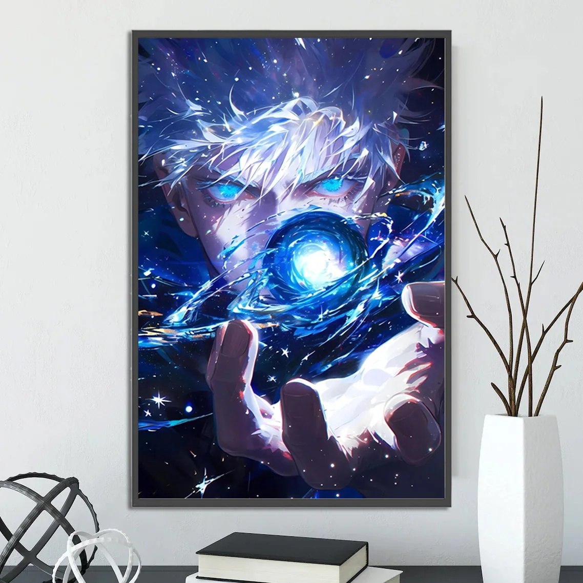 Satoru Gojo Wall Art | Jujutsu Kaisen Gojo Sensei Anime Print | JJK Satoru Gojo Decor