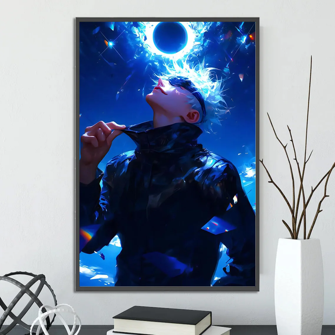 Satoru Gojo Wall Art | Jujutsu Kaisen Gojo Sensei Anime Print | Unlimited Void Poster
