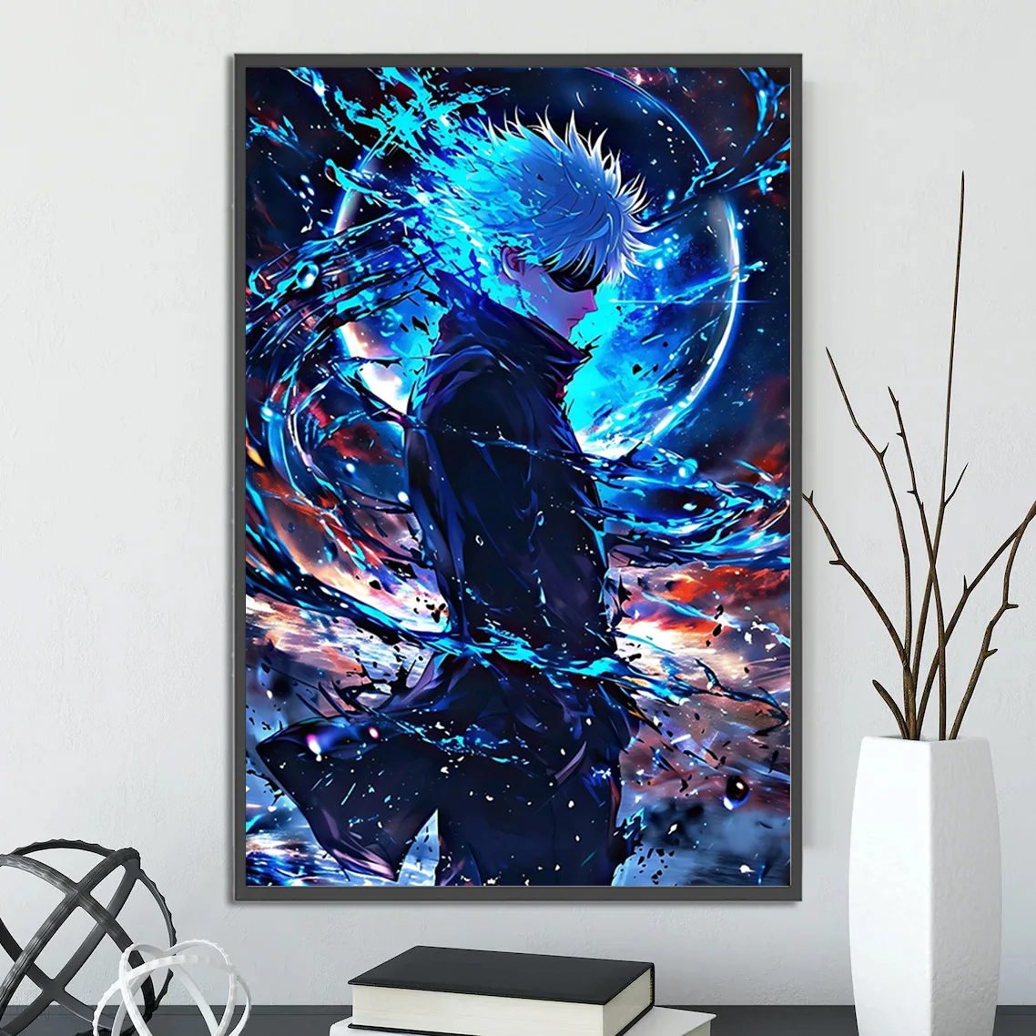 Satoru Gojo Wall Art | Jujutsu Kaisen Gojo Sensei Print | Feat. Six Eyes JJK & Limitless Cursed Technique