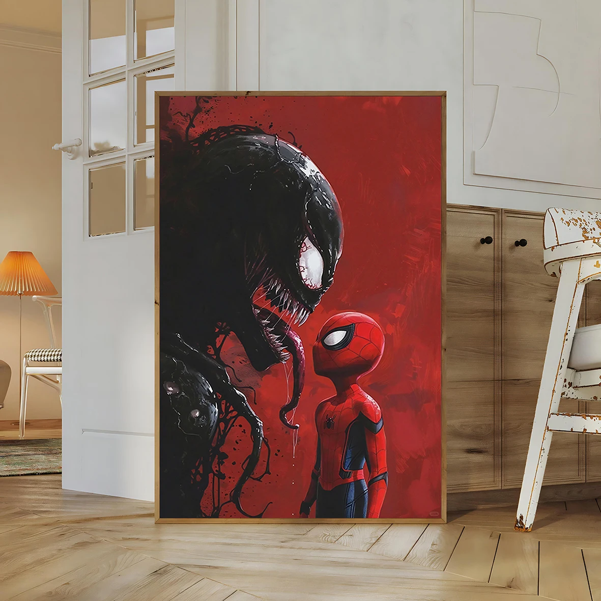 Spider-Man and Venom Wall Art | Marvel Comics Print | Tom Holland & Tom Hardy Movie Inspired Poster