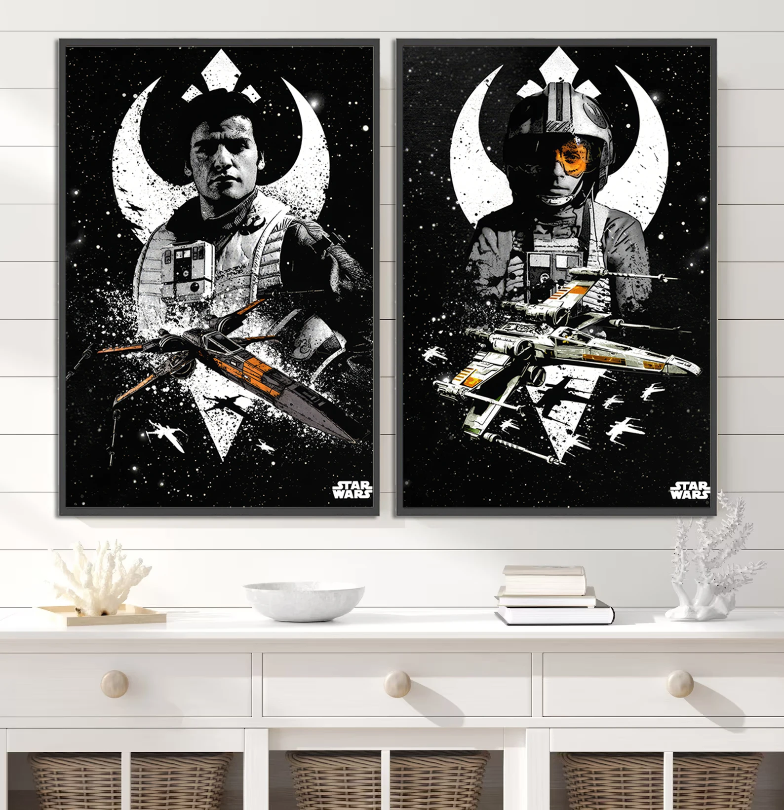 Star Wars Rebel Pilot Wall Art | Skywalker Saga & The Force Inspired Print | Featuring Star Wars Characters & Han Solo Actor Tribute Decor - View 4