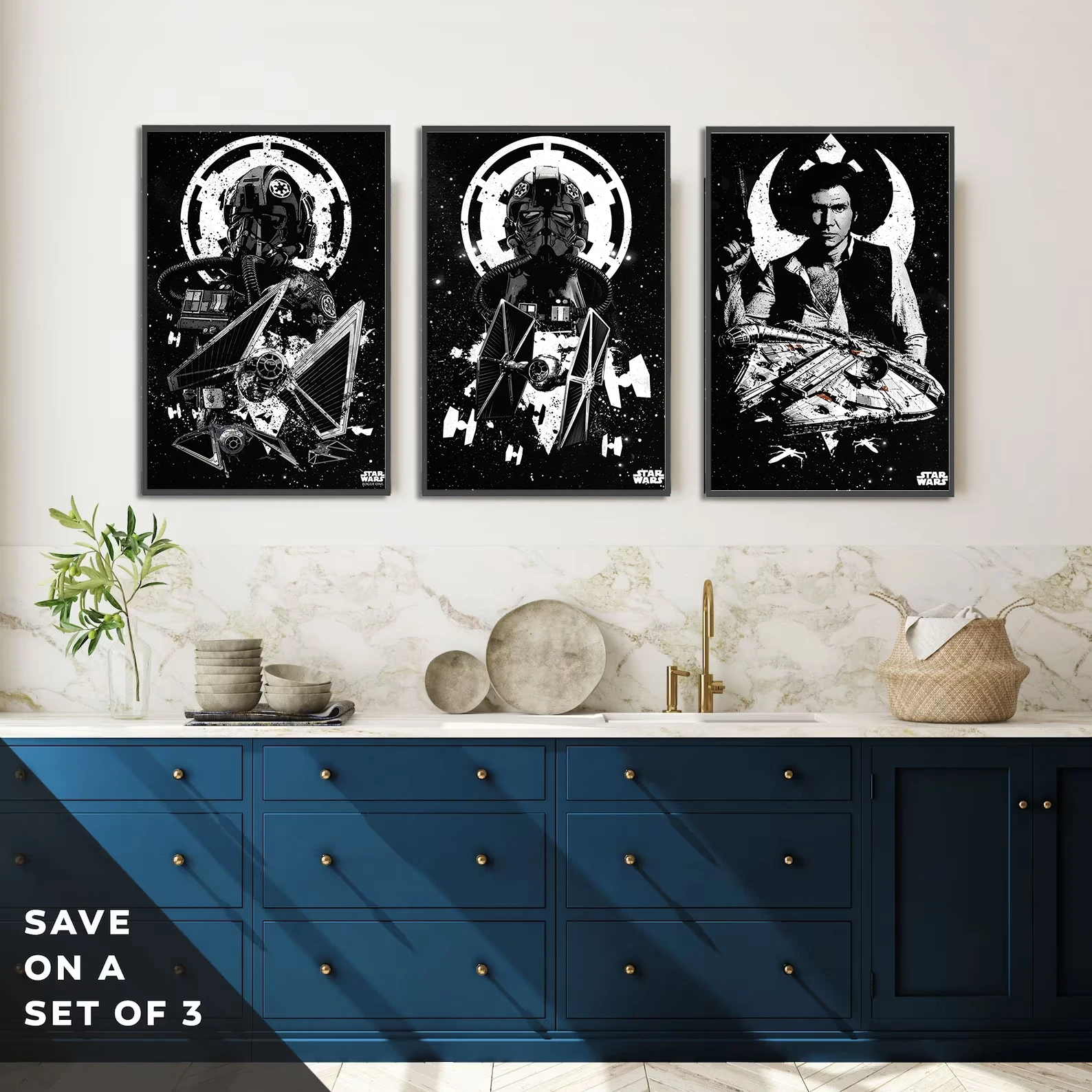 Star Wars Rebel Pilot Wall Art | Skywalker Saga & The Force Inspired Print | Featuring Star Wars Characters & Han Solo Actor Tribute Decor - View 5