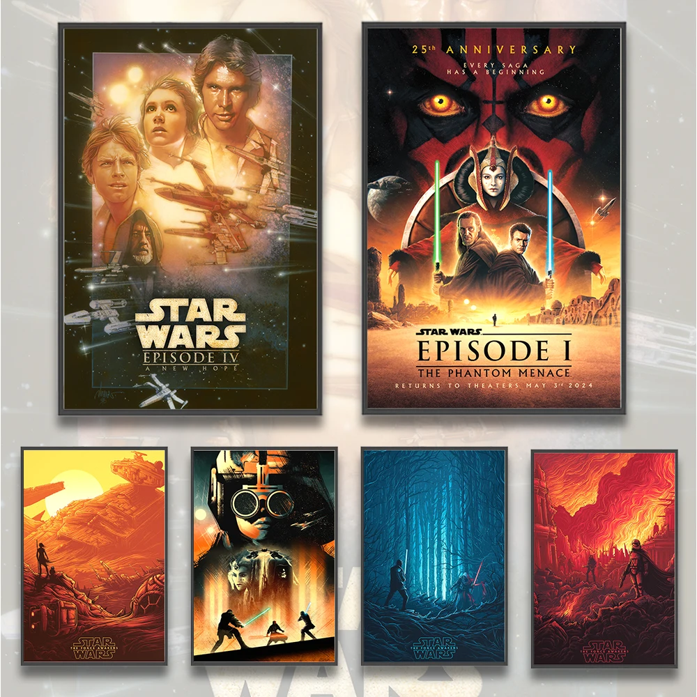 Star Wars Saga Wall Art | Epic Jedi vs. Sith Print | Luke Skywalker & Darth Vader Inspired Decor - View 2