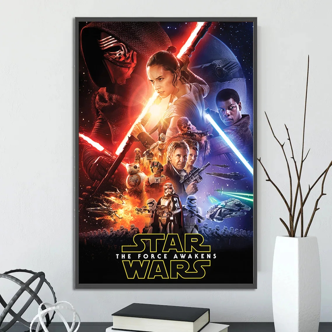 Star Wars: The Force Awakens Poster | Episode 7 Wall Art Print | Featuring Rey, Kylo Ren, Finn | J.J. Abrams Star Wars Sequel Trilogy Decor