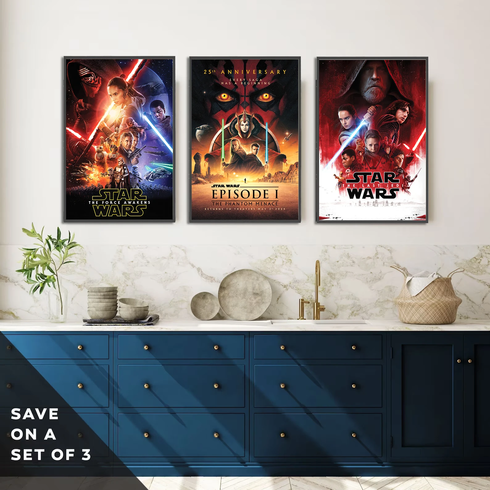 Star Wars: The Force Awakens Poster | Episode 7 Wall Art Print | Featuring Rey, Kylo Ren, Finn | J.J. Abrams Star Wars Sequel Trilogy Decor - View 5