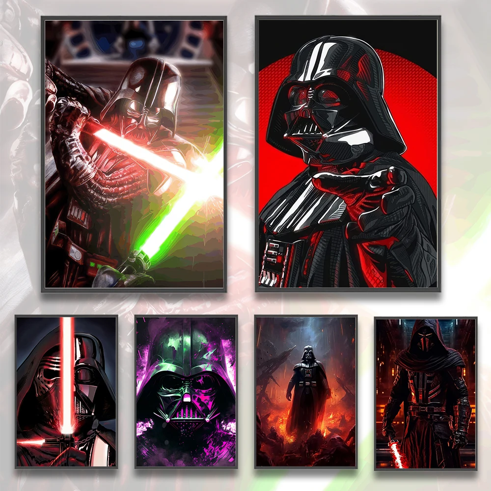 Star Wars Wall Art: Darth Vader vs Luke Skywalker Print, Epic Jedi vs Sith Lightsaber Duel Poster - View 2