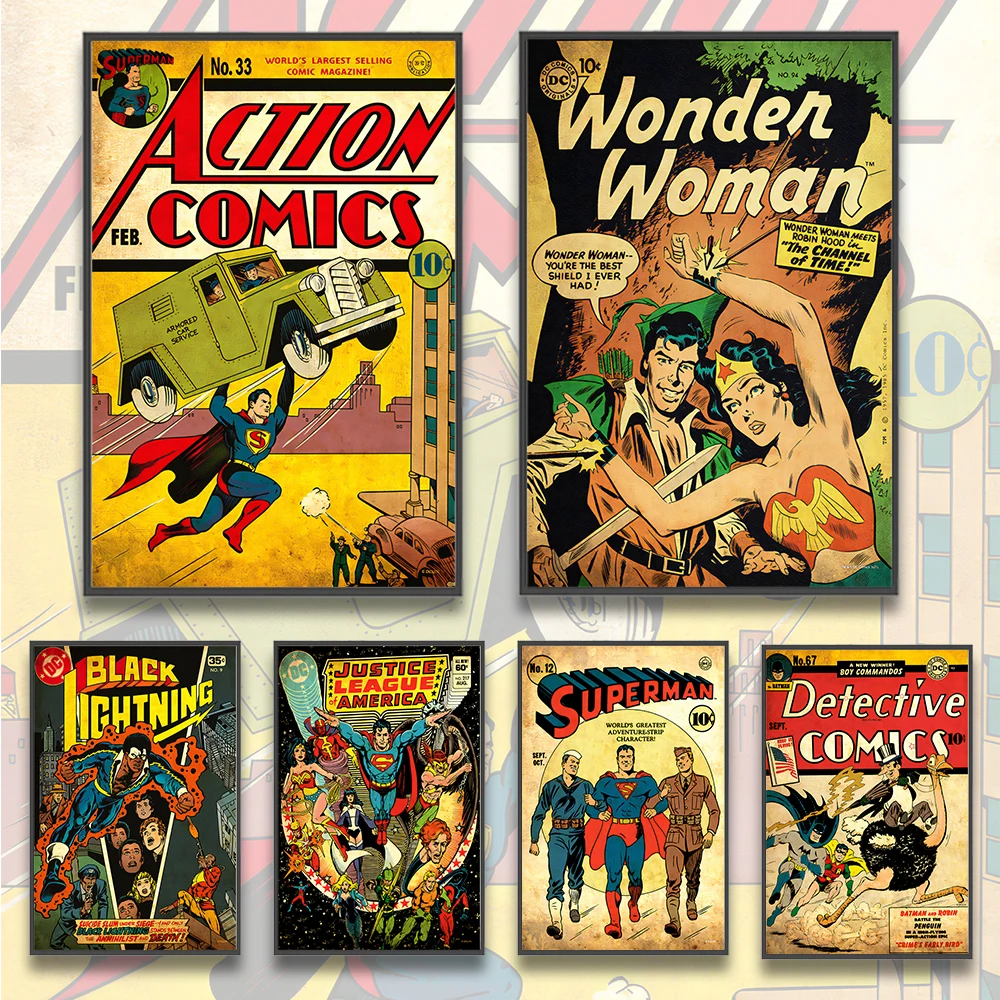 Superman Comic Book Cover Wall Art | Clark Kent & Man of Steel Print | DC Comics Justice League Decor | Inspired by Superman Movies & Actors - View 2