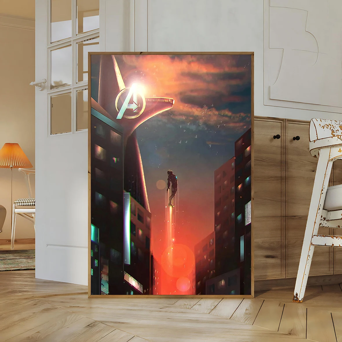 The Avengers & Iron Man Avengers Tower Wall Art | Epic Marvel Cinematic Universe Print | Superhero Team Movies Decor