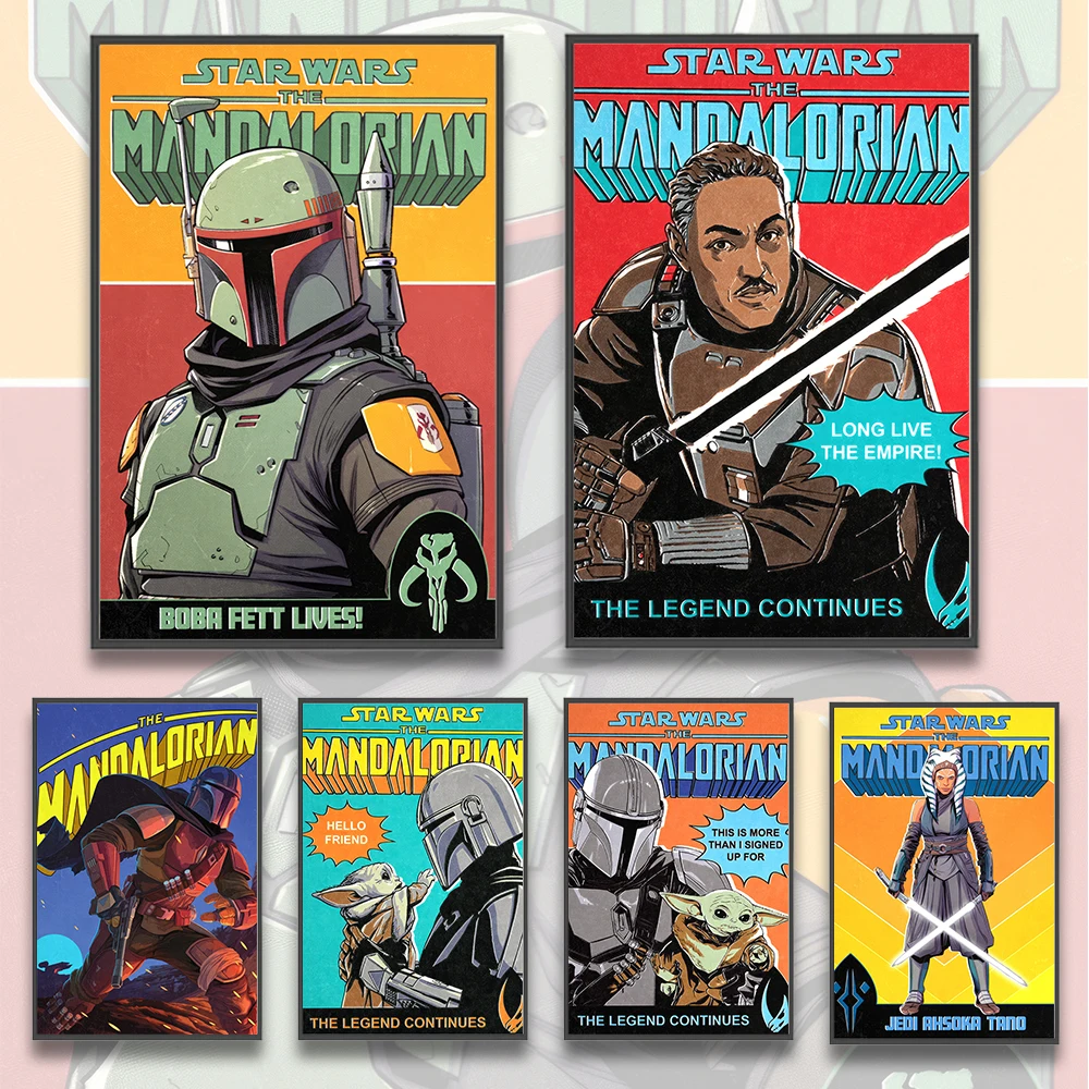 The Mandalorian & Bo-Katan Kryze Wall Art | Star Wars Mandalorian Series Print | Din Djarin & Mandalorian Armor Artwork - View 2