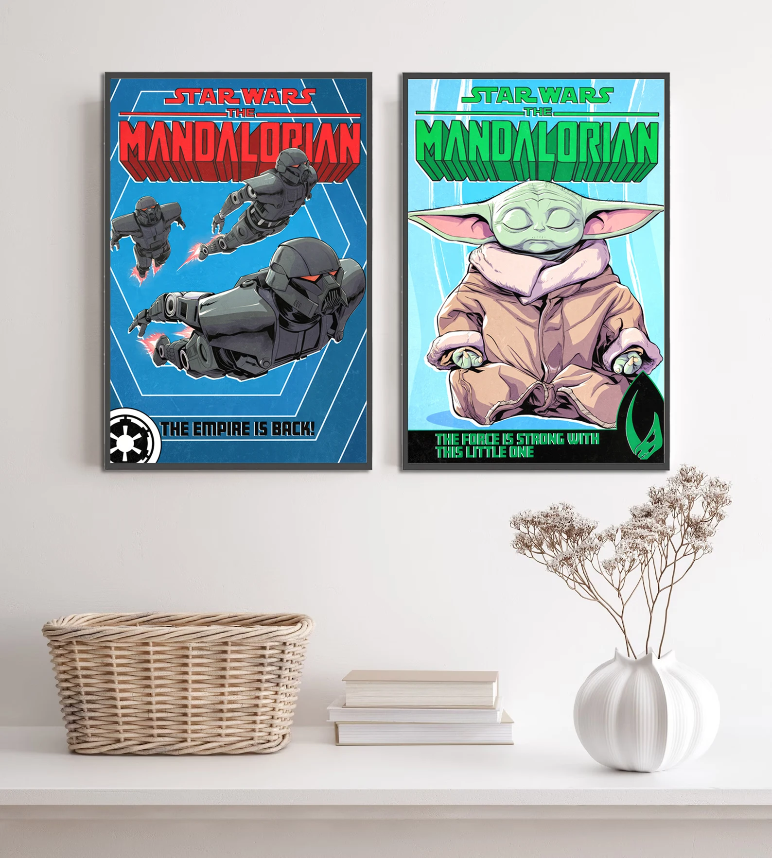 The Mandalorian & Bo-Katan Kryze Wall Art | Star Wars Mandalorian Series Print | Din Djarin & Mandalorian Armor Artwork - View 3