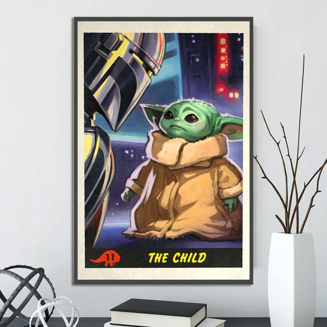 The Mandalorian & Grogu Wall Art | Pedro Pascal Din Djarin & Baby Yoda Poster | Official Disney Plus Print