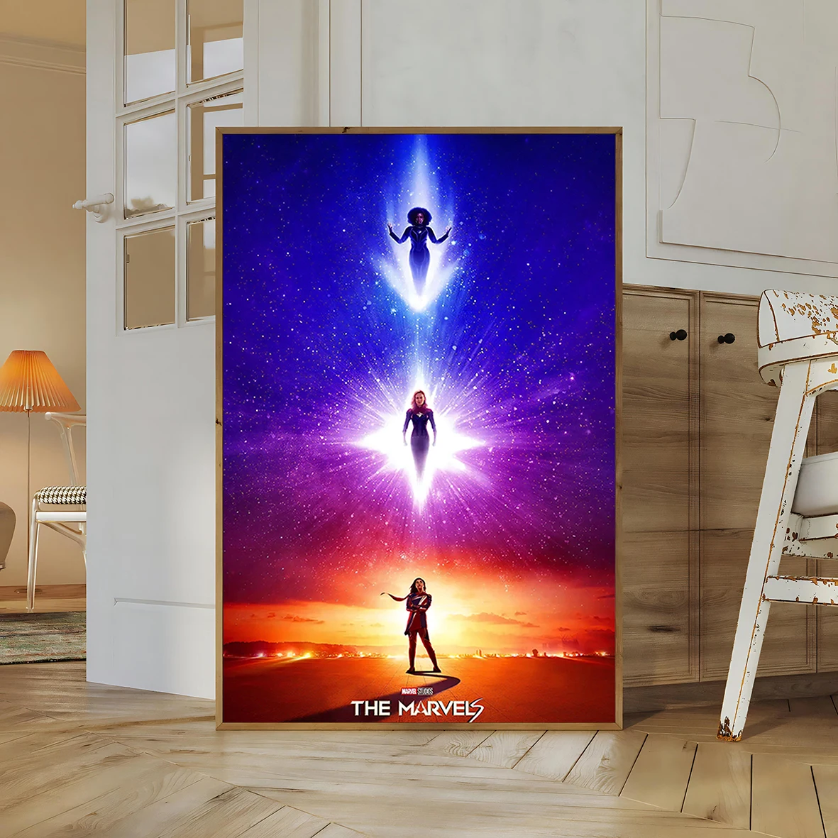 The Marvels Movie Poster | Captain Marvel 2 Wall Art Print | Brie Larson, Iman Vellani, Teyonah Parris MCU Phase 5 Collectible