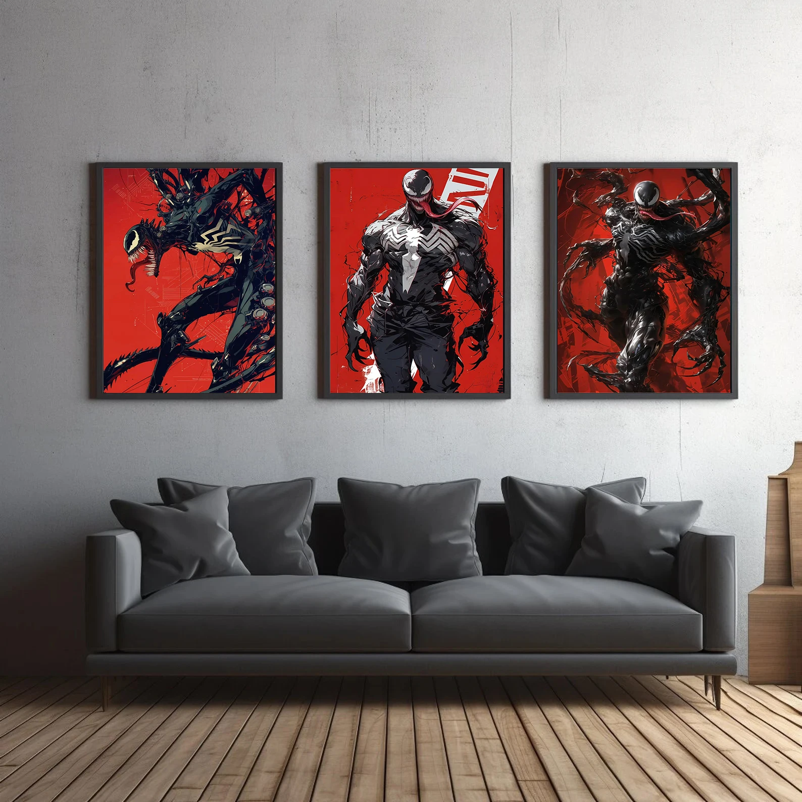 Venom Movie & Comics Wall Art | Tom Hardy Symbiote Print | Marvel's Eddie Brock, Carnage, Spider-Man vs Venom Poster - View 3