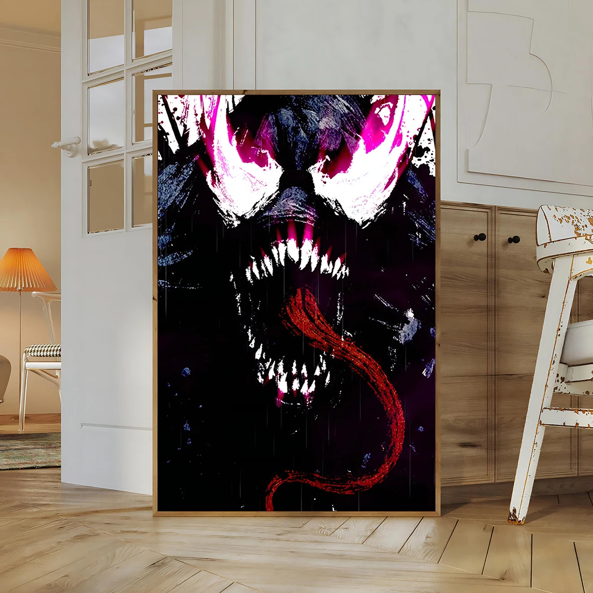 Venom Symbiote Wall Art | Tom Hardy Eddie Brock Marvel Movie Print | Abstract Comic Poster