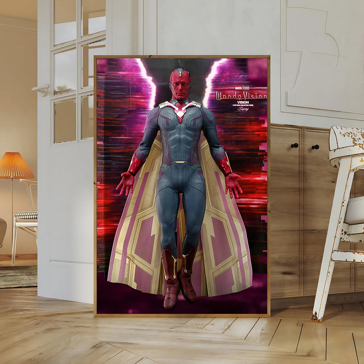 Vision Wall Art: WandaVision Marvel Superhero Print | Paul Bettany MCU Collectible Decor
