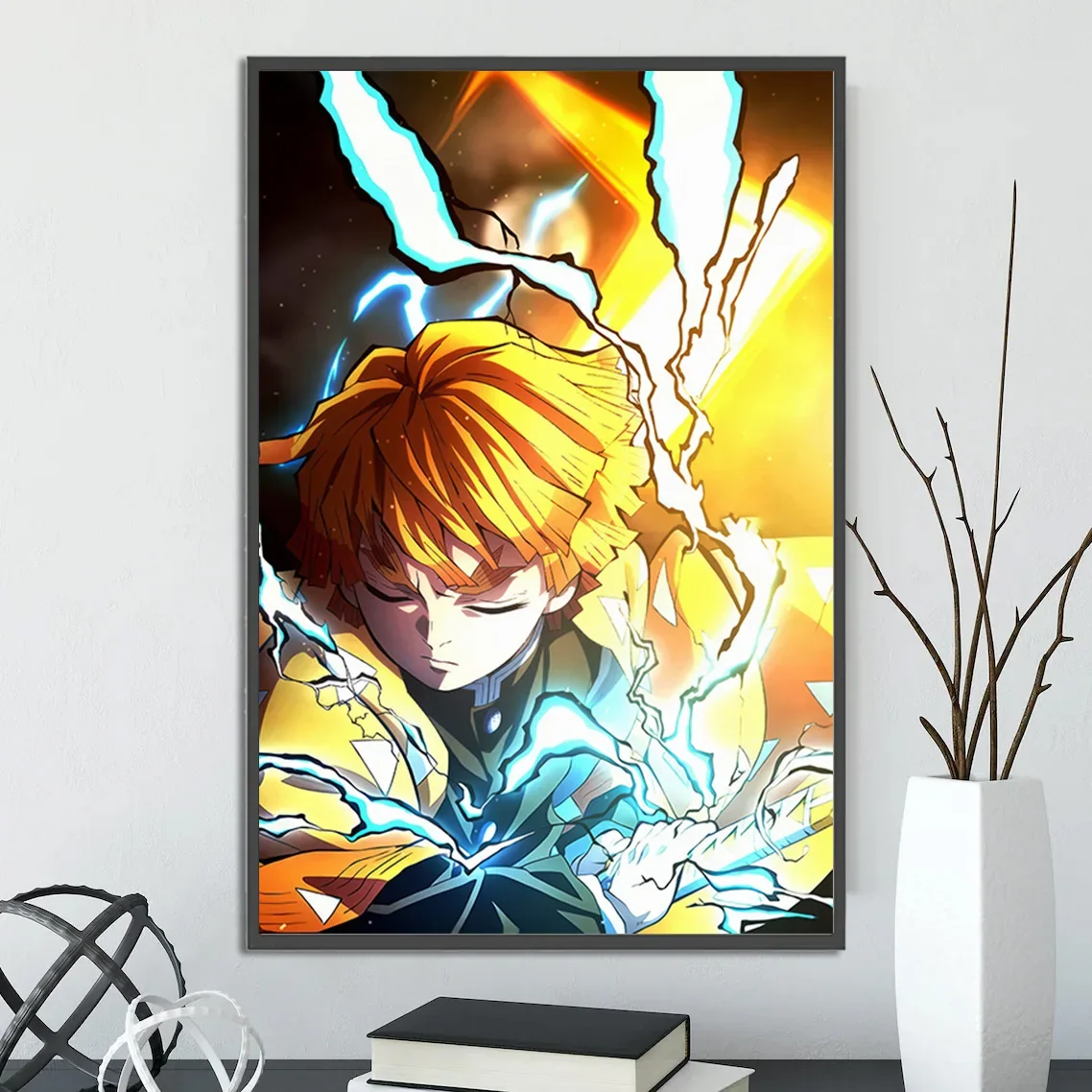 Zenitsu Agatsuma Thunder Breathing Wall Art | Demon Slayer God Speed Print | Kimetsu no Yaiba Anime Decor