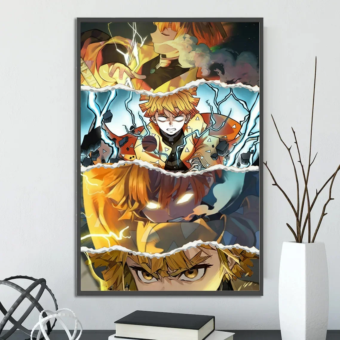 Zenitsu Agatsuma Thunder Breathing Wall Art | Premium Demon Slayer & Kimetsu no Yaiba Zenitsu Print