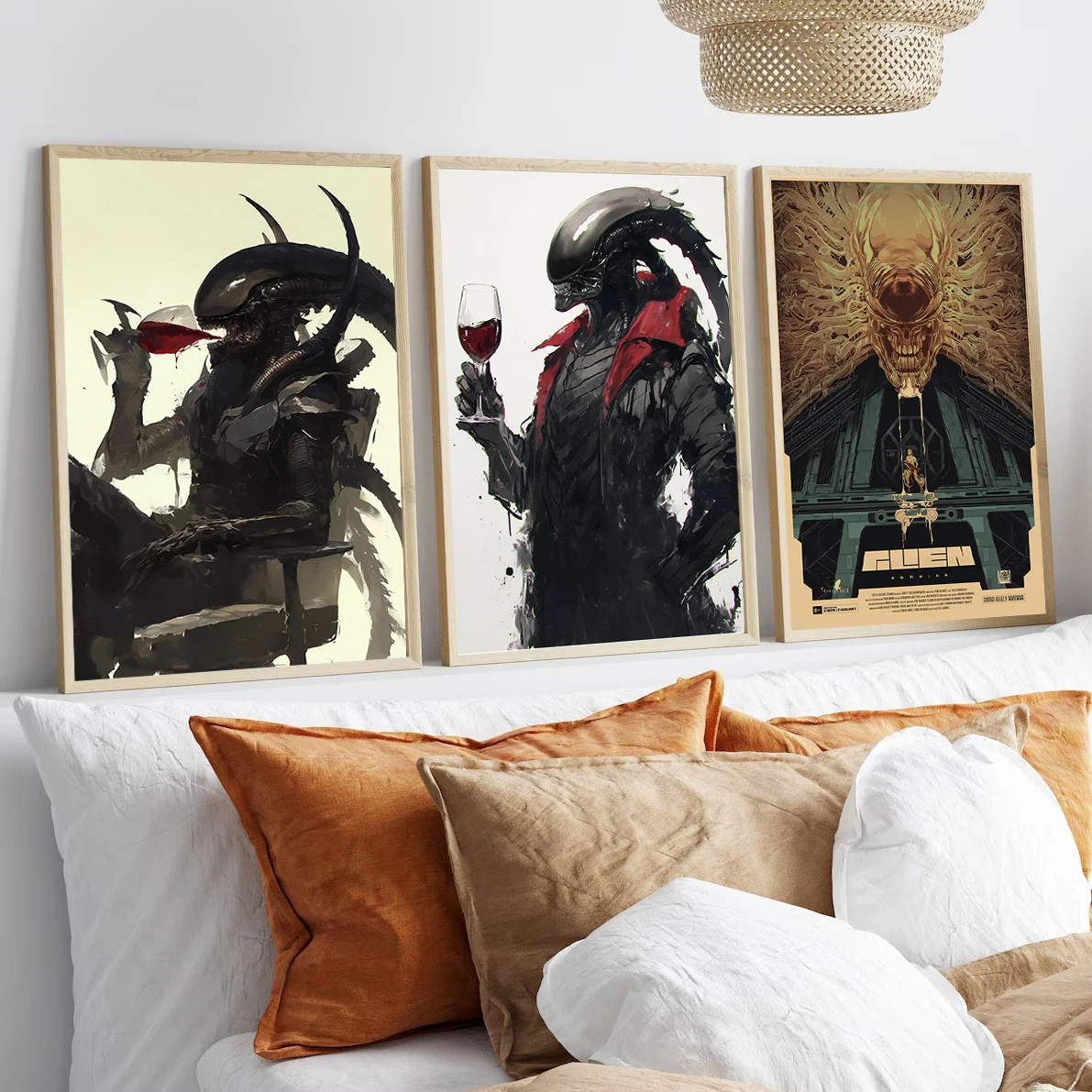 Alien Xenomorph Blueprint Wall Art | Sci-Fi Horror Movie Print | Extraterrestrial Life & UFO Sightings Decor - View 5