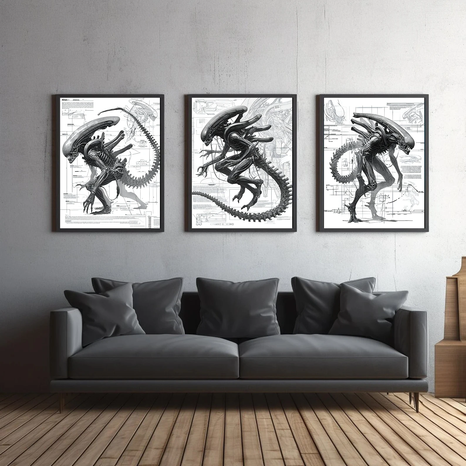 Alien Xenomorph Wall Art | Ridley Scott & Sigourney Weaver Inspired Sci-Fi Horror Print - View 3