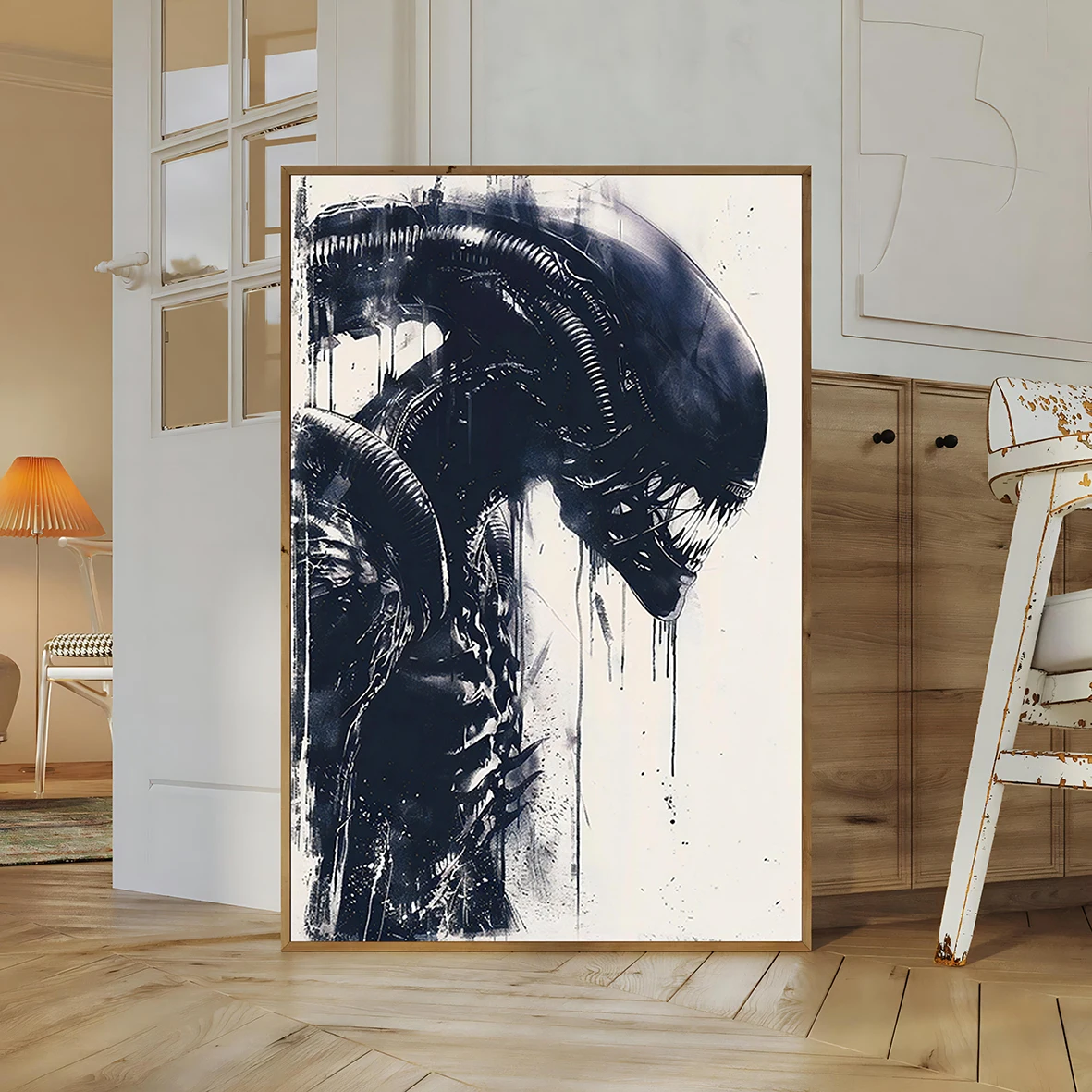 Alien Xenomorph Wall Art | Ridley Scott & Sigourney Weaver Inspired Sci-Fi Horror Print
