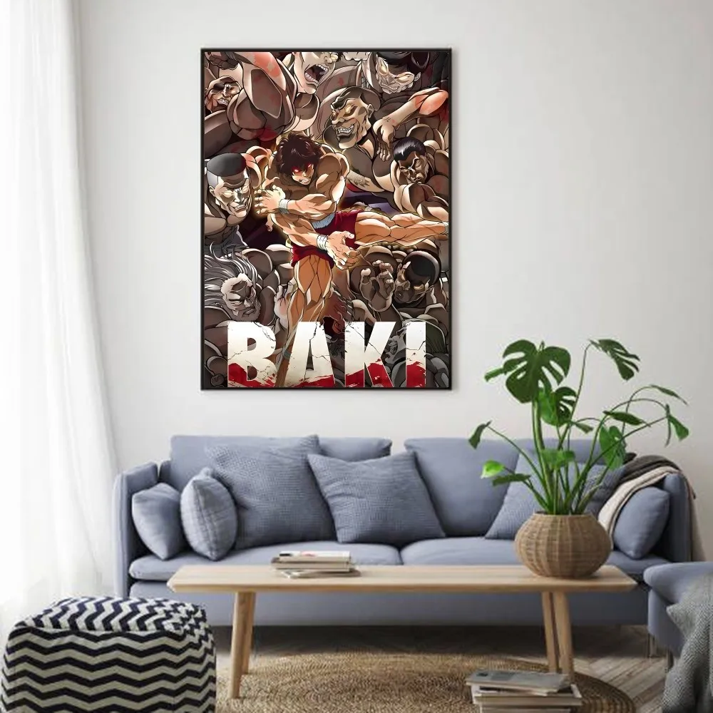 Baki Hanma Anime Wall Art | Epic Baki the Grappler Print Feat. Yujiro Hanma & Netflix Fight Scenes - View 4