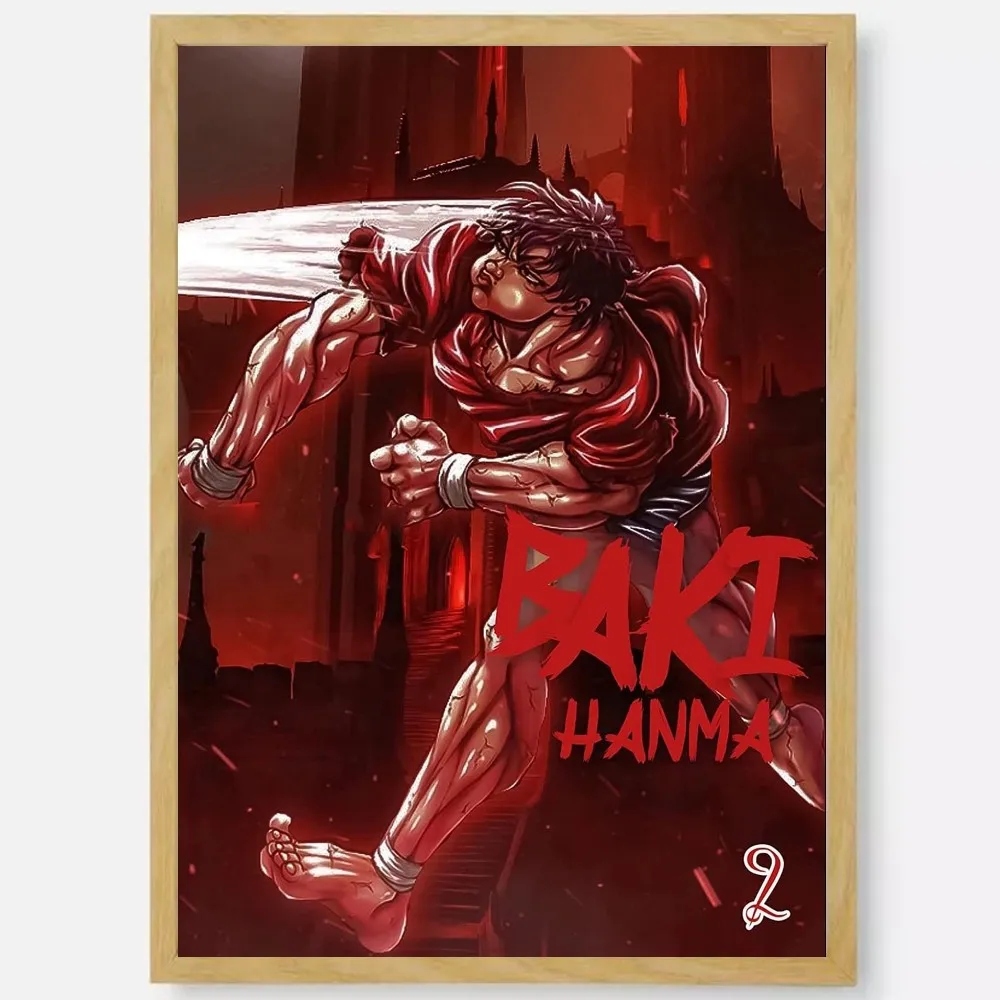 Baki Hanma Wall Art | Epic Anime Fight Scene Print | Decor for Fans of Baki the Grappler & Yujiro Hanma
